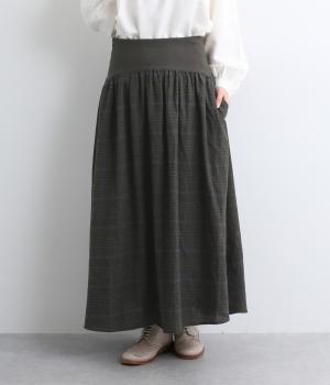 起毛チェックウエストテレコスカート