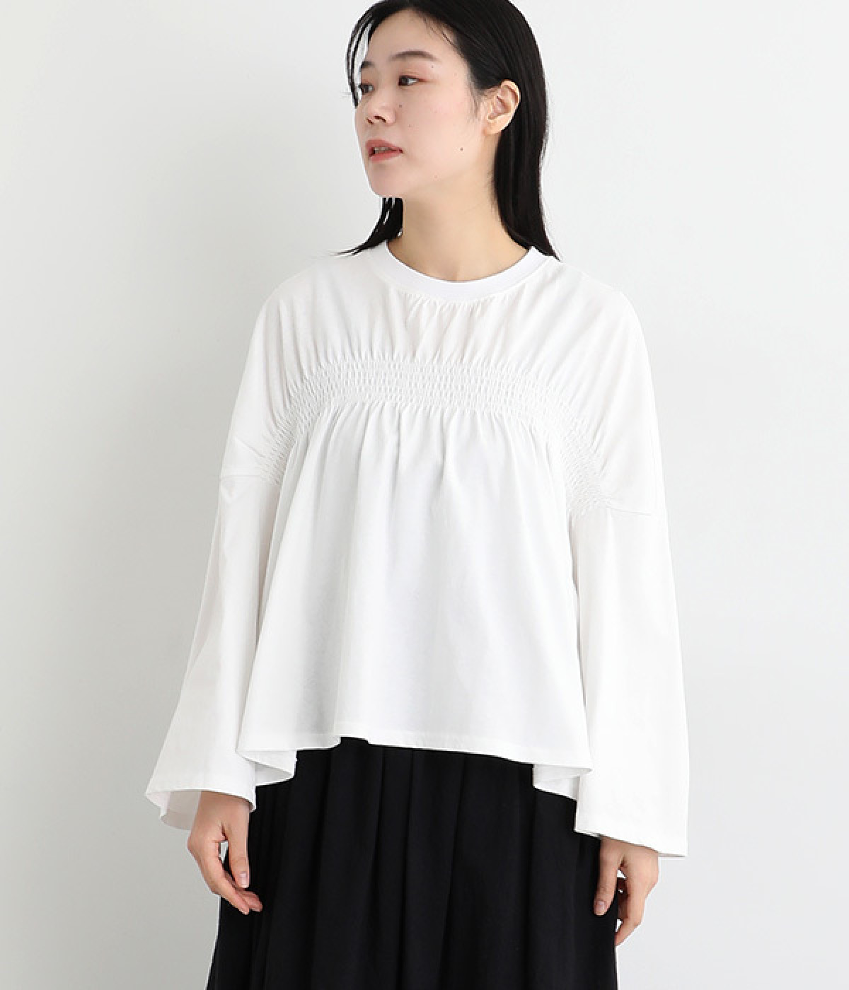 ドライ天竺シャーリングギャザープルオーバー(オフ-ONESIZE)