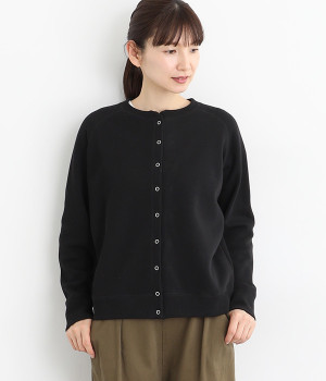 ドライタッチサカリバラグランスナップカーディガン(ブラック-ONESIZE)