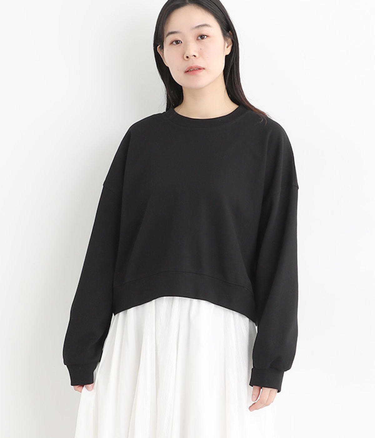 カットカルゼゆったりプルオーバー(ブラック-ONESIZE)