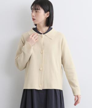 襟付きニットカーディガン(アイボリー-F)