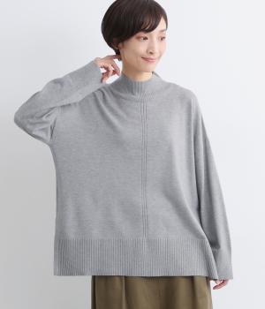 シアーバターニットサイドスリットデイリープルオーバー(杢グレー-F)