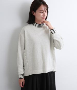 ニットドッキング裏毛プルオーバー(オートミール-F)