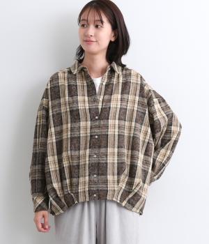 ピグメントチェック裾タックチュニック