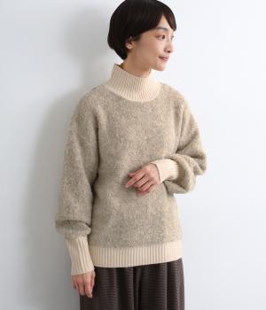 ブークレーパウンドヤーンプルオーバー(ベージュ-F)