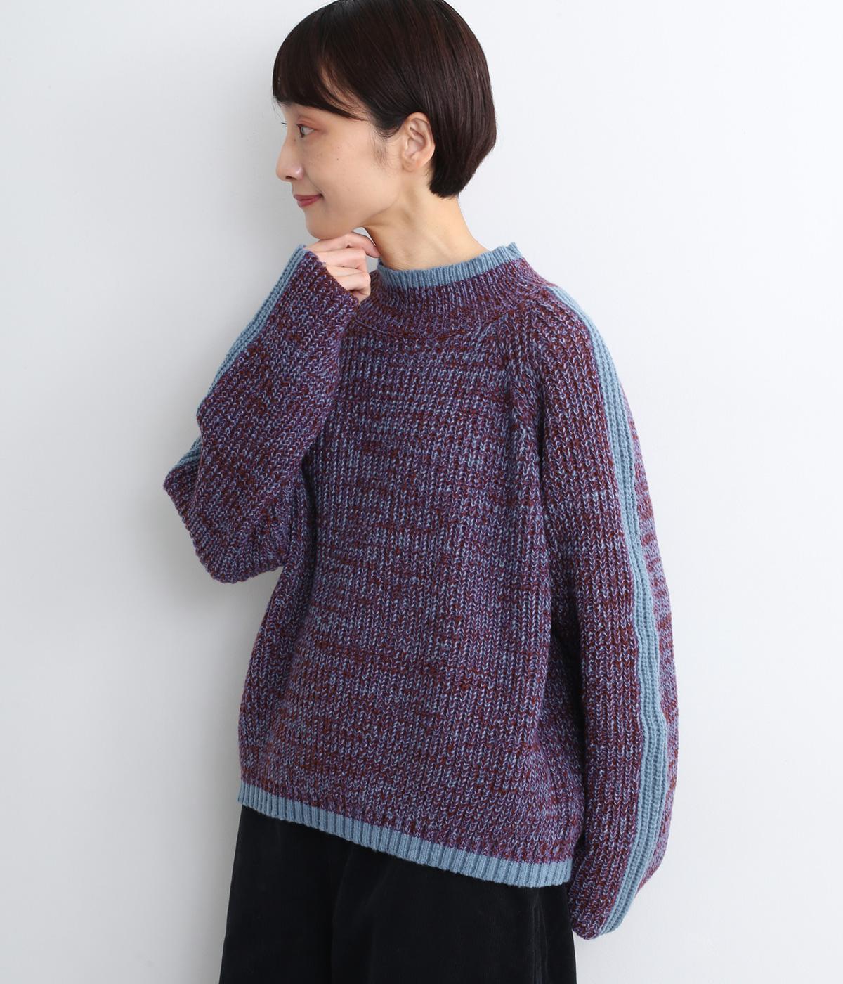 モヘアタッチラインプルオーバー(パープル-F)