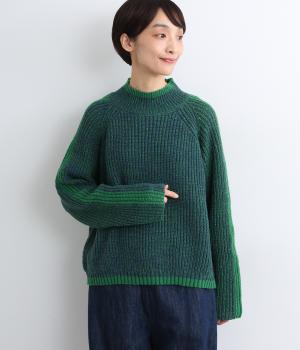 モヘアタッチラインプルオーバー(グリーン-F)