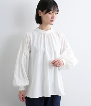 ライトワッシャーポリ袖ボリュームブラウス(オフ-F)