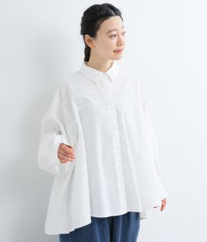 ウォッシュブロード立体テントチュニック(オフ-F)