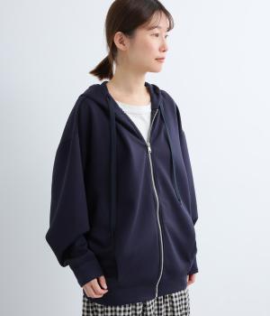 ダンボールニットドルマンパーカー(ネイビー-F)