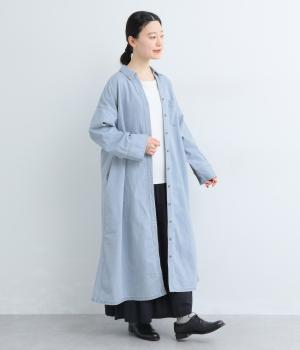 デニムフレアタックワンピース(ブルー-F)