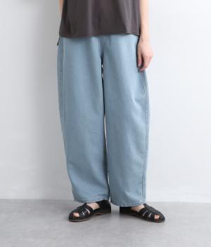 コットンデニム脚長パンツ(サックス-F)