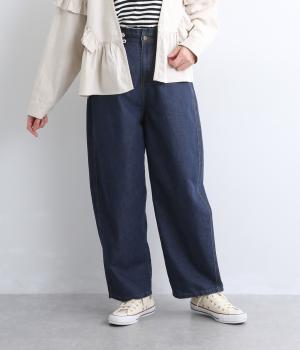 コットンデニム脚長パンツ(ネイビー-F)