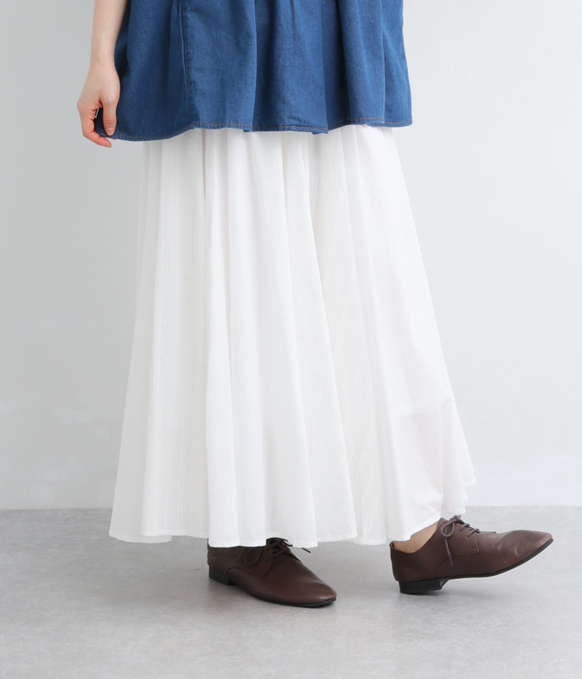 レース無地8枚接ぎスカート(オフ-F)