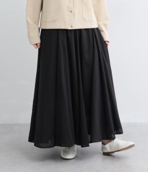 レース無地8枚接ぎスカート(クロ-F)