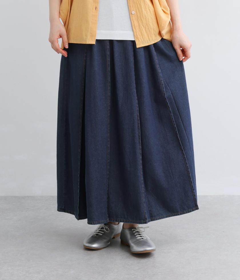 タックプリーツデニムスカート