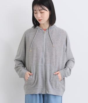 梨地UVカットドルマンジップパーカー