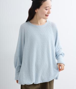 表面変化裾バルーン長袖プルオーバー