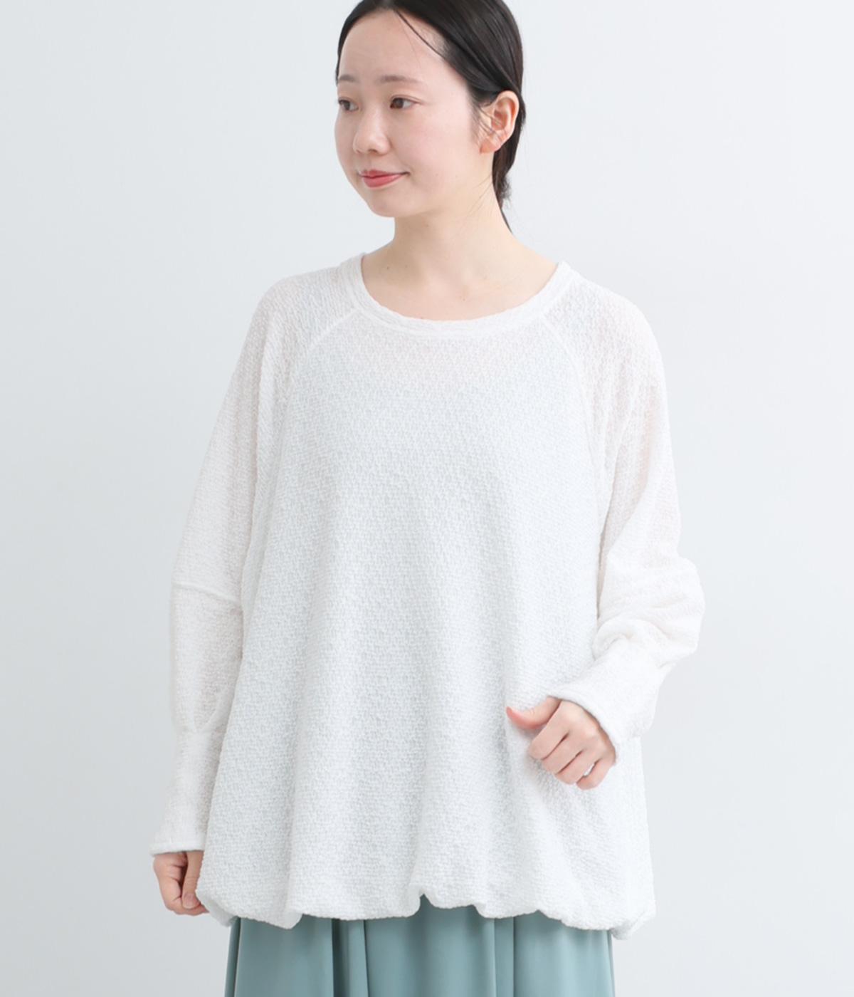 表面変化裾バルーン長袖プルオーバー(オフ-F)