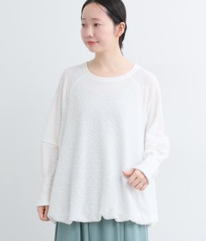 表面変化裾バルーン長袖プルオーバー(オフ-F)