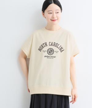 コットン裏毛刺繍Tシャツ