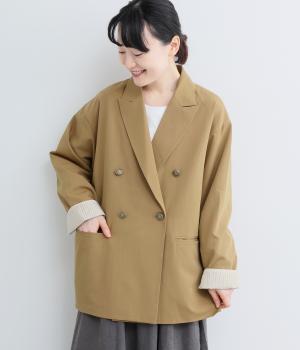 ツイルストレッチ　一重Wテーラージャケット（キャメル・F）