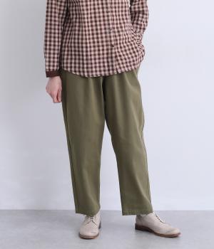 コットンチノテーパードパンツ(カーキ-F)