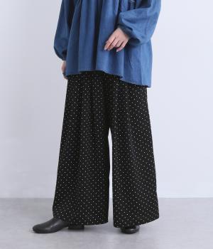 ドットプリント柄タックバギーパンツ