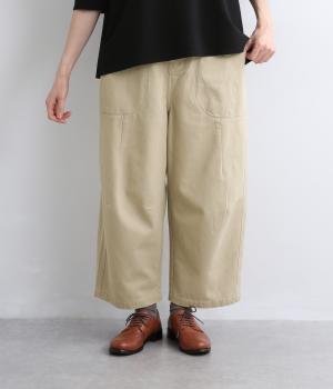 コットンヘリンボーンオウヴァムパンツ(ベージュ-F)