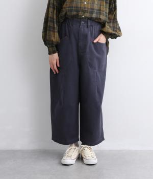 コットンヘリンボーンオウヴァムパンツ(ネイビー-F)