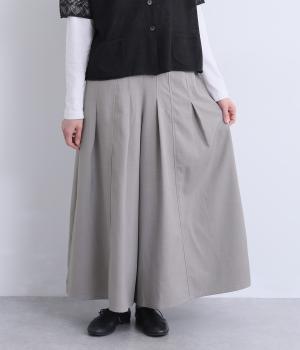 シャークスキンタックデザインスカーチョ(グレー-F)