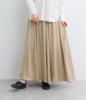 とろみWテレコボリュームスカート(ベージュ-F)
