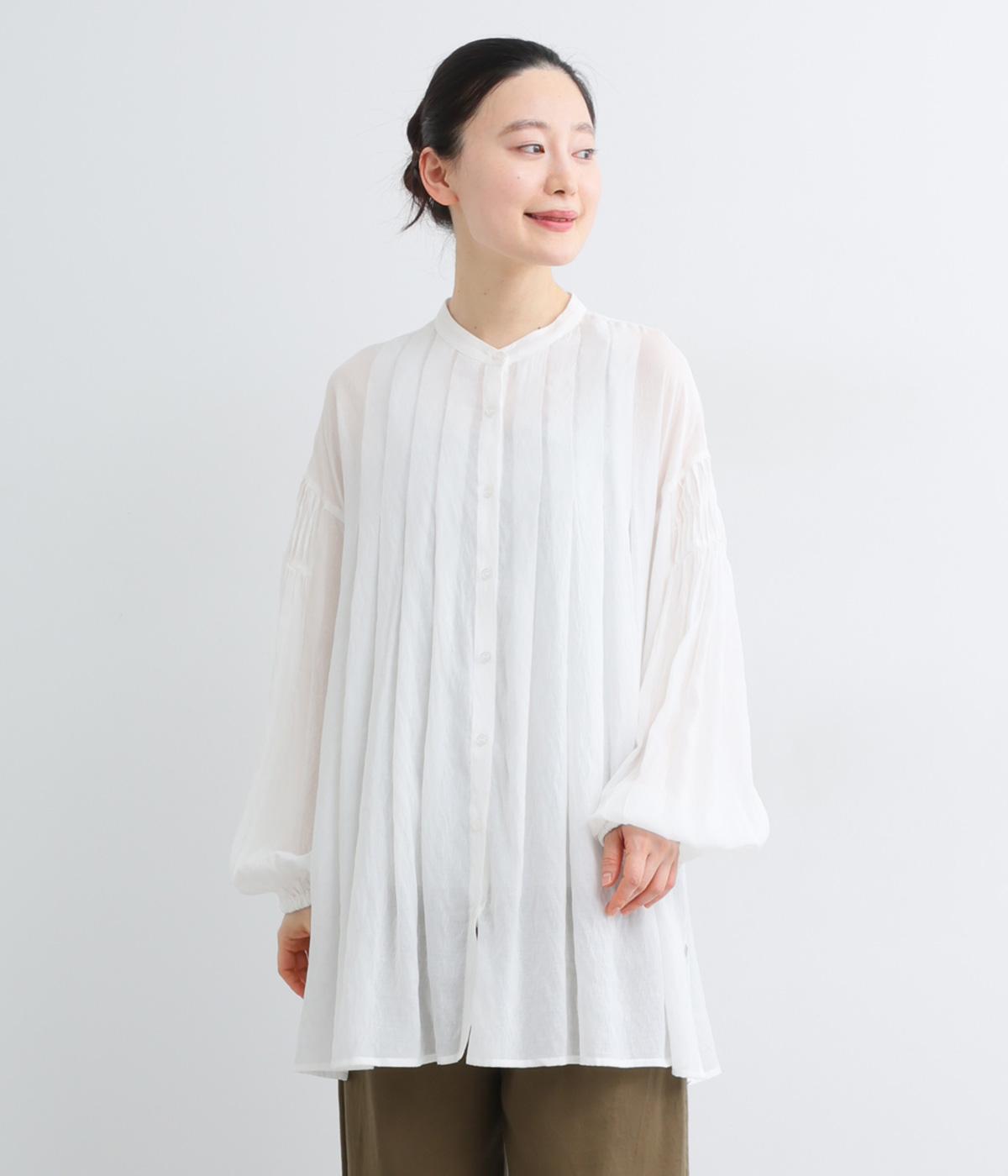 ヴィンテージボイル袖デザインタックチュニック(オフ-F)