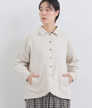 コットンリネンデニムジャケット(ナチュラル-F)