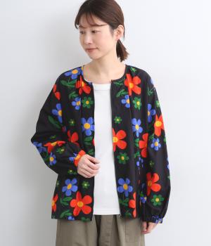 コットンモダールZipブルゾン(花柄-F)