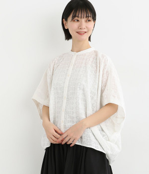 コットンボイル刺繍モモンガシャツ(ホワイト-ONESIZE)