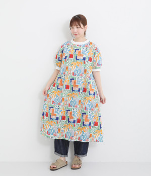 シャリシャリオックスリブワンピース(ホワイトB-ONESIZE)