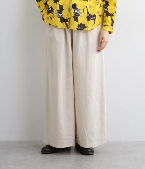 コットンリネンデニムワイドパンツ(ナチュラル-F)