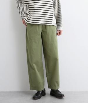 コットンツイルワイドパンツ(カーキ-F)
