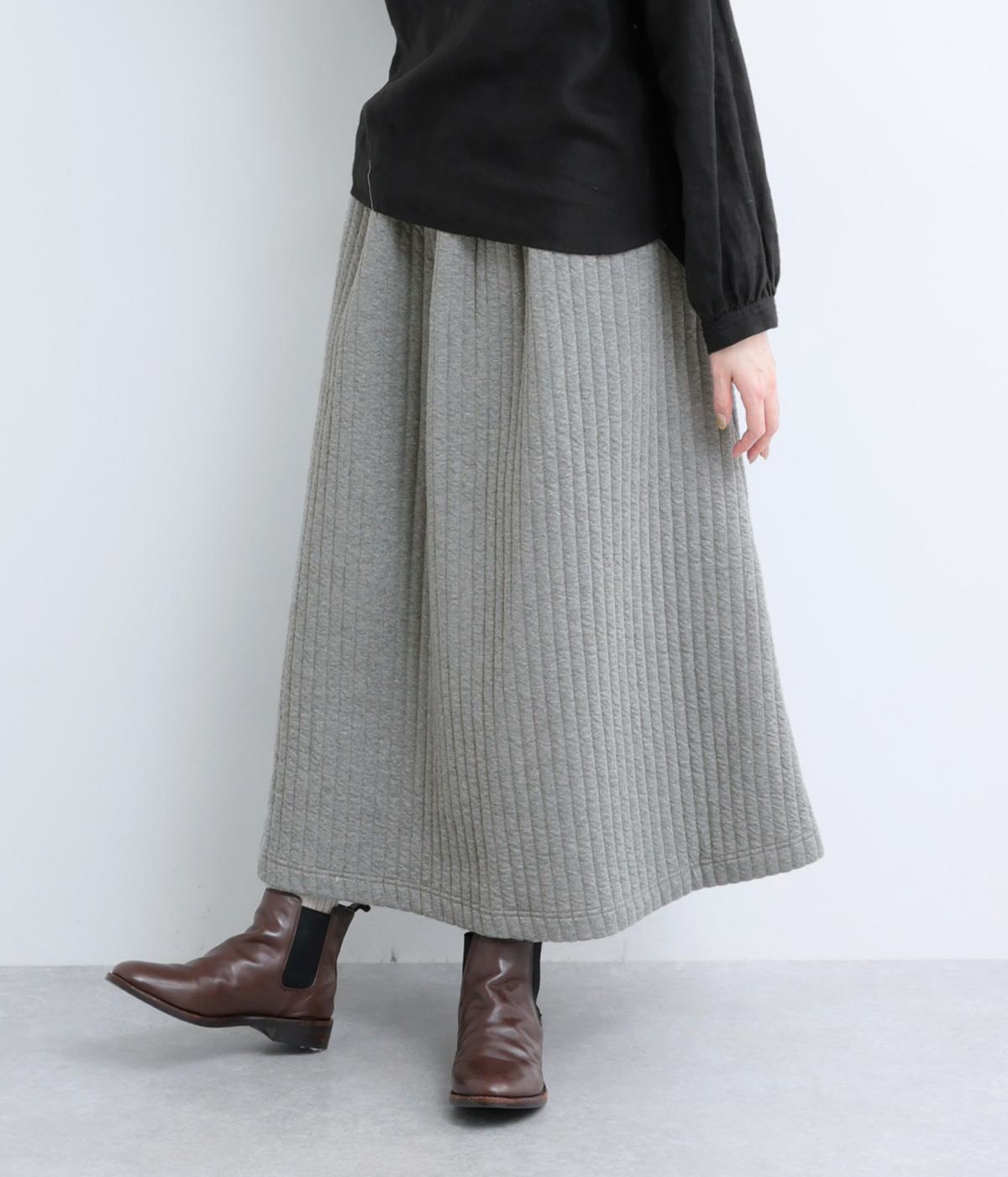 キルティング天竺スカート(グレイ-F)