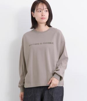 天竺ロゴプリントロングTee(チャコール-F)