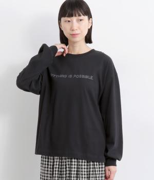 天竺ロゴプリントロングTee(ブラック-F)