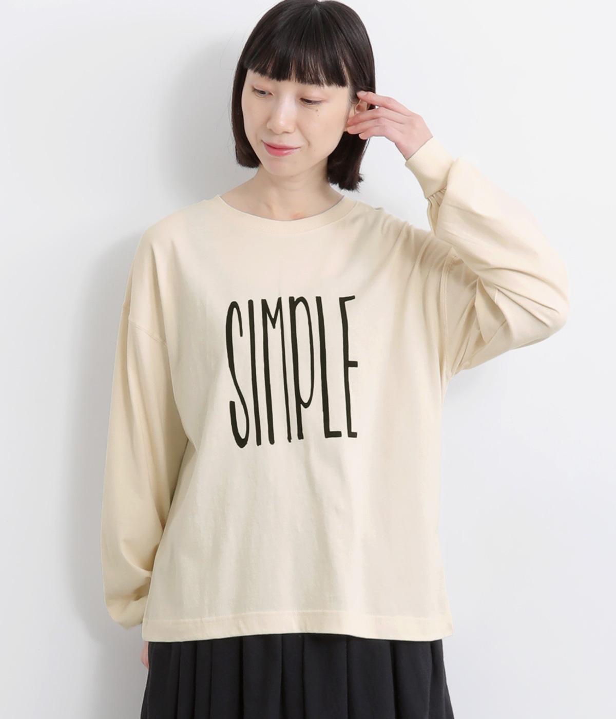 天竺SimpleロゴプリントロングTee(ナチュラル-F)