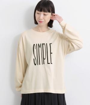 天竺SimpleロゴプリントロングTee(ナチュラル-F)