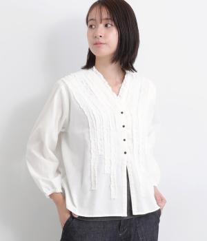 シャリシャリオックスフリンジカーディガン(ナチュラル-F)