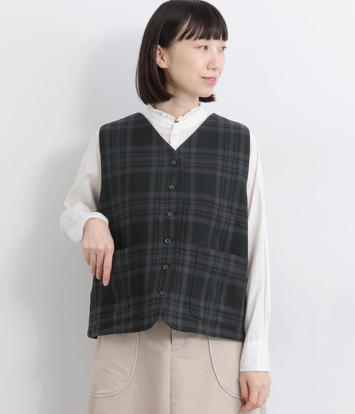 クラシカルチェックベスト(ブラック-F)