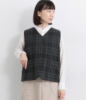 クラシカルチェックベスト(ブラック-F)