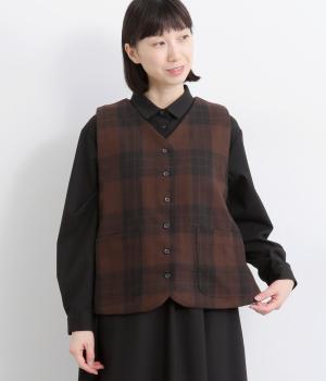クラシカルチェックベスト(ブラウン-F)