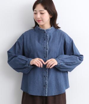 デニムフリルシャツ(ネイビー-F)