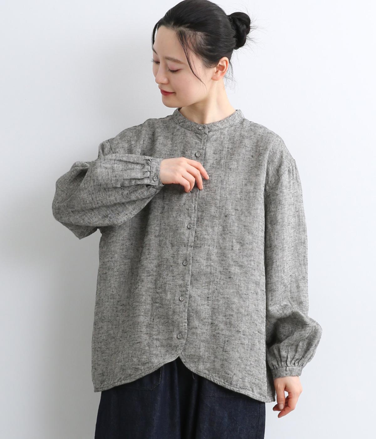 リネン起毛シャツジャケット(グレイ-F)
